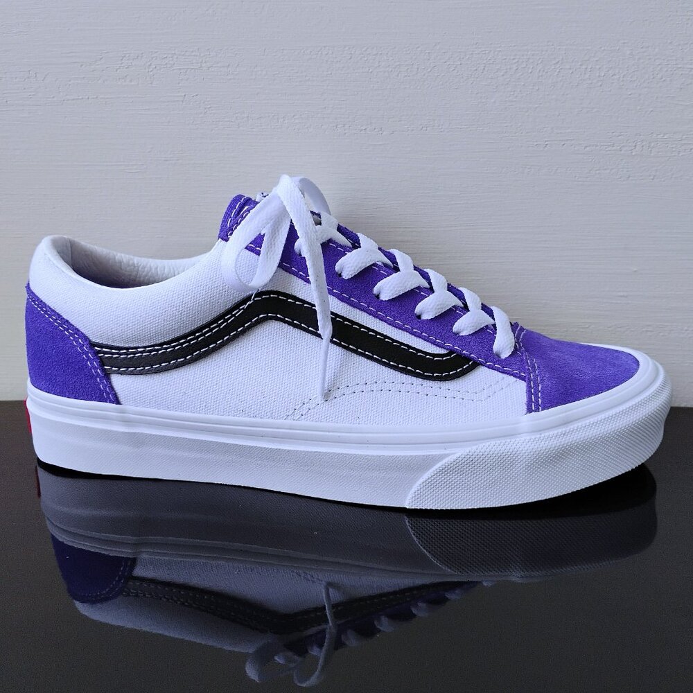 Vans Women's Style 36 Retro Sport Suede / Canvas Sneaker in Fantastic Royal Blue